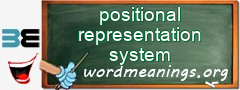 WordMeaning blackboard for positional representation system